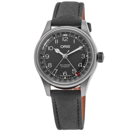 Oris Big Crown Pointer Date Automatic Black Dial Leather Strap Unisex Watch 01 754 7749 4064-07 5 17 65G