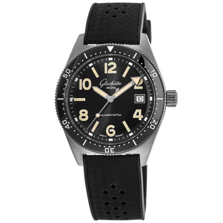 Glashutte Original SeaQ Black Dial Black Rubber Strap Men's Watch 1-39 ...