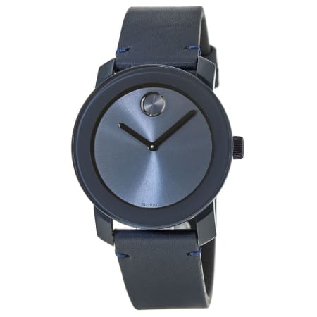 Movado Bold Blue Dial 42mm Leather Strap Men's Watch 3600370