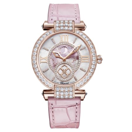 Chopard Imperiale Moonphase Pink Mother of Pearl Dial Diamond Leather ...