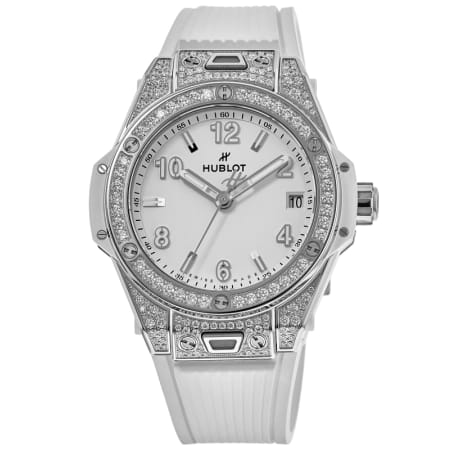 Hublot Big Bang One Click White Dial Diamond Rubber Strap Women's Watch ...