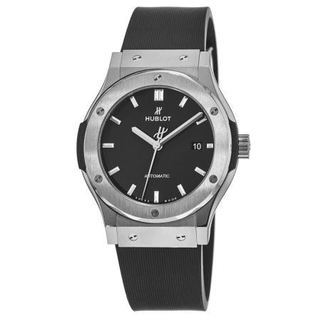 Hublot Classic Fusion 42mm Black Dial Rubber Strap Men's Watch 542.NX ...