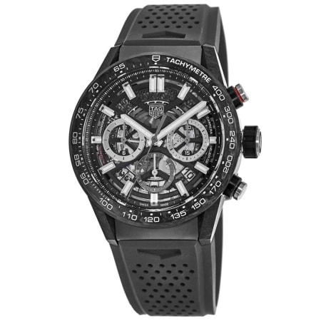 Tag Heuer Carrera Calibre Heuer 02 Automatic Skeleton Chronograph Carbon Fiber Rubber Strap Men's Watch CBG2016.FT6143