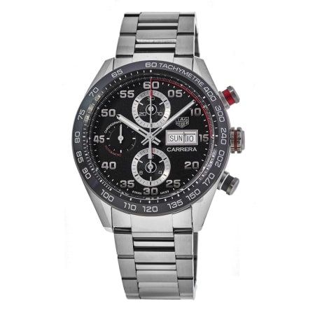 Tag Heuer Carrera Chronograph Day-Date Automatic Black Dial Stainless Steel Men's Watch CBN2A1AA.BA0643