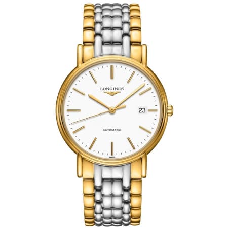 Longines Presence Automatic White Dial Stainless Steel and Yellow Gold ...