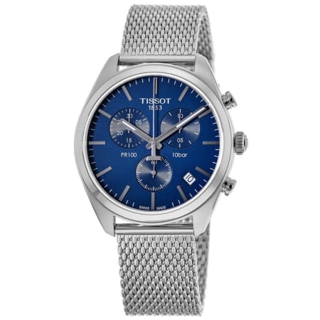 Tissot T-Classic PR 100 Blue Dial Stainless Steel Men's Watch T101.417 ...