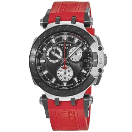 Tissot T-Race Chronograph Black Dial Red Rubber Strap Men ...