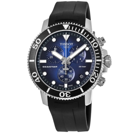 Tissot Seastar 1000 Chronograph Blue Dial Rubber Strap Men's Watch T120 ...