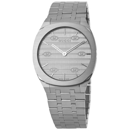 Gucci 25H 34mm Silver Dial Steel Women's Watch YA163402