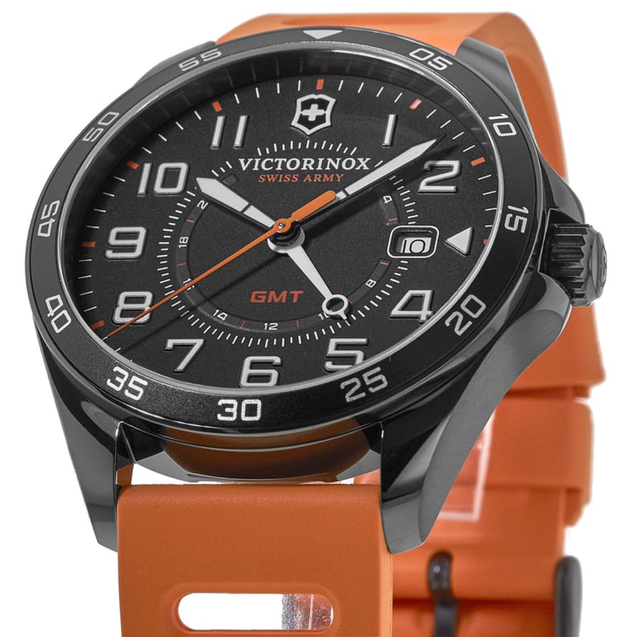 Victorinox V241897 Fieldforce GMT – Orologio Da Polso Con Funzione GMT, Cinturino Arancione, Stile Classico E Robusto