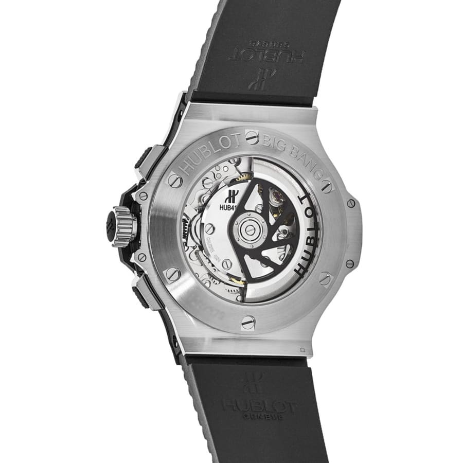 Hublot Big Bang 44mm Classic Steel Black Chronograph Rubber Strap Men's ...