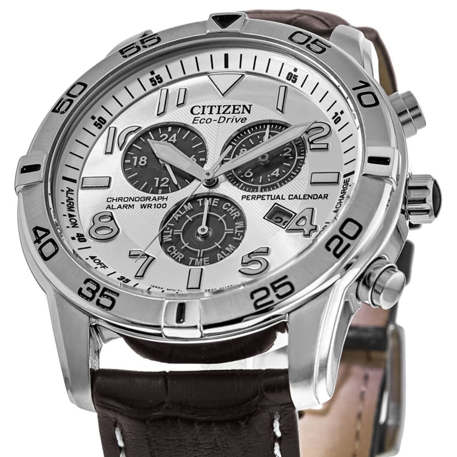 Citizen Perpetual Calendar Chronograph EcoDrive Leather Strap Men's