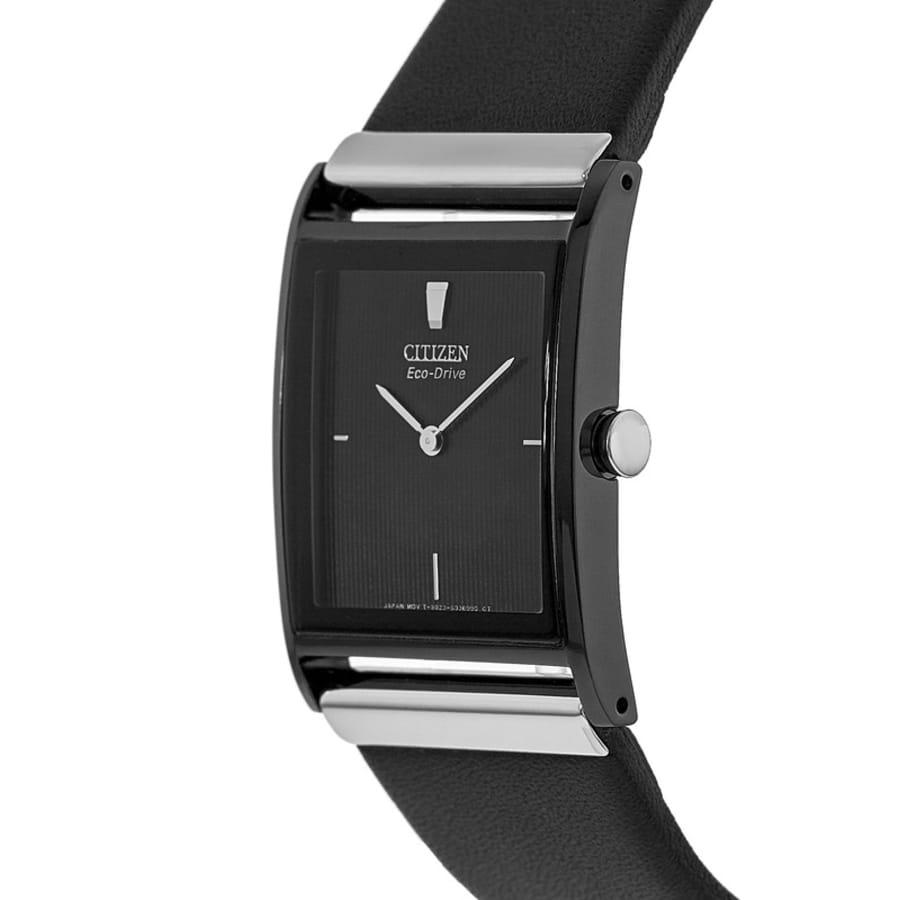 Citizen Axiom Eco-Drive Black Dial Black Leather Strap Men's Watch BL6005-01E | WatchMaxx.com