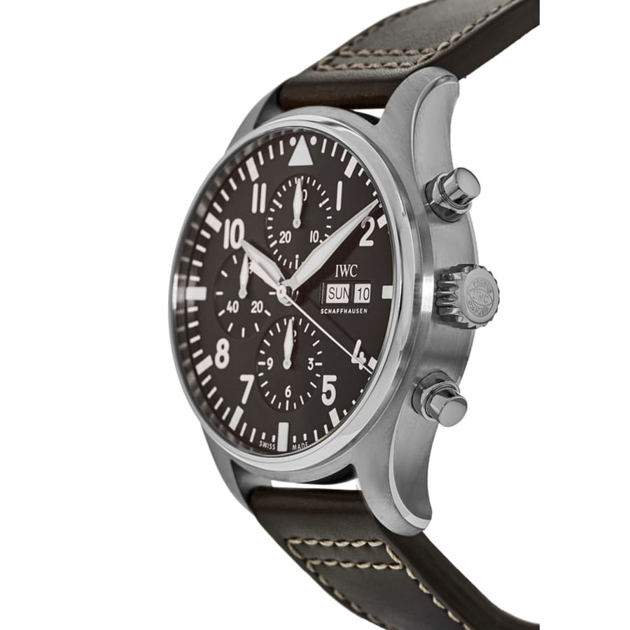 IWC Pilot's Antoine De Saint Exupery Brown Chronograph Dial Leather ...