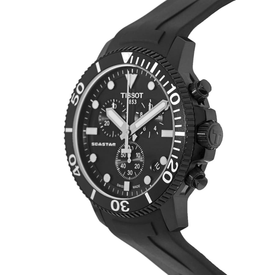 Tissot Seastar 1000 Chronograph Black Dial Black Rubber Strap Watch For Men - T120.417.37.051.00