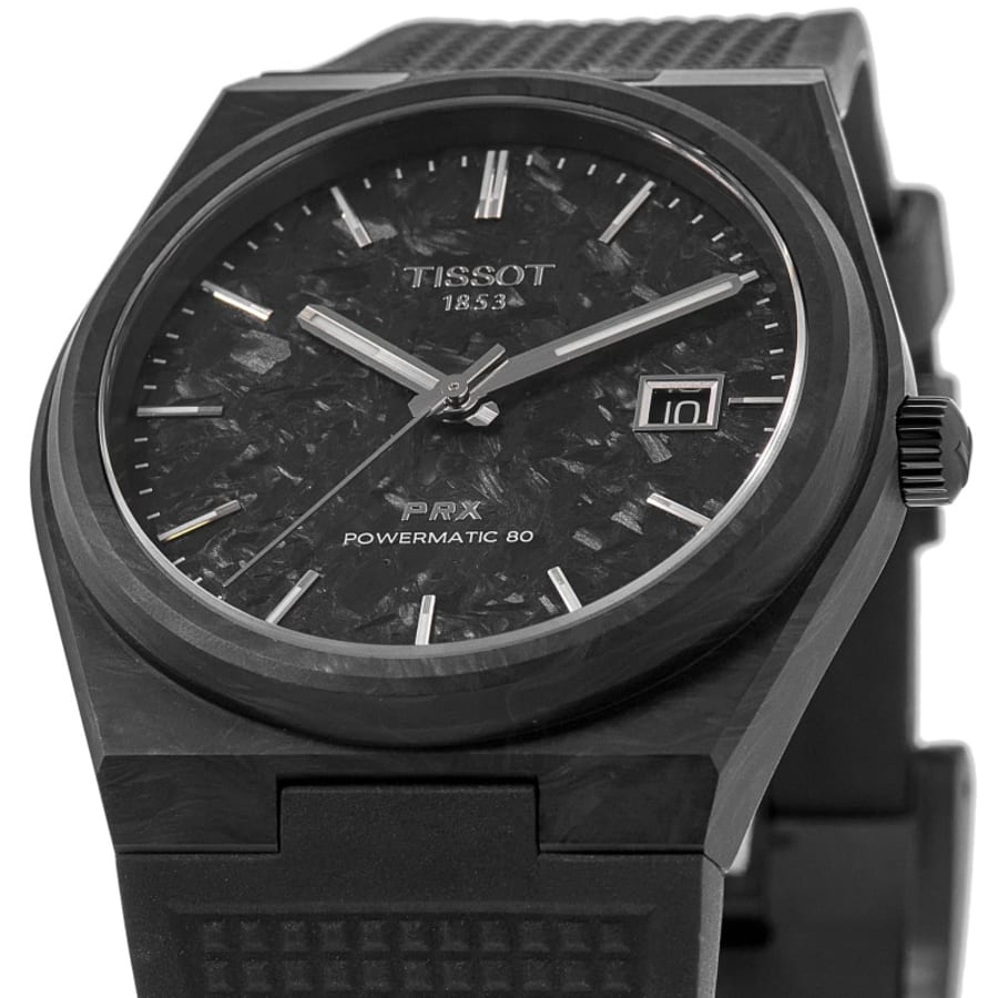 Tissot PRX Powermatic 80 Black Dial Rubber Strap Men's Watch T137.907.97.201.00