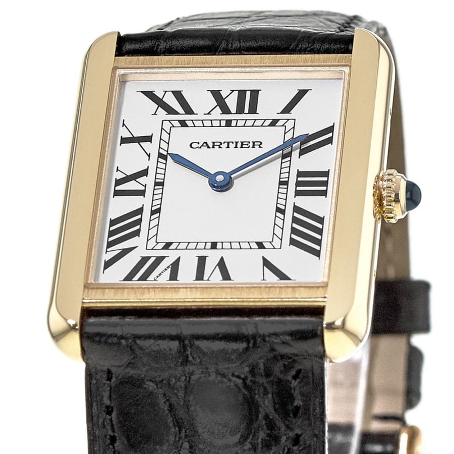 Cartier Tank Solo 18kt Yellow Gold Leather Strap Unisex Watch W5200004