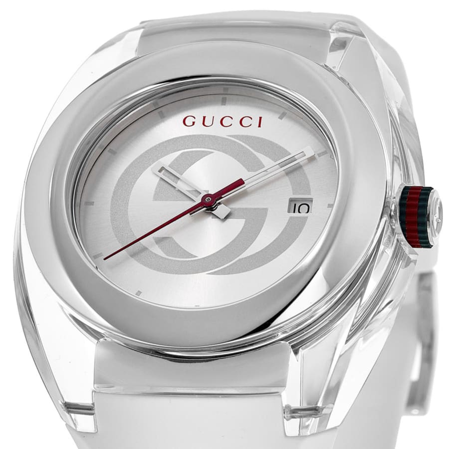 Gucci Sync XXL White Dial White Rubber Strap Unisex Watch YA137102
