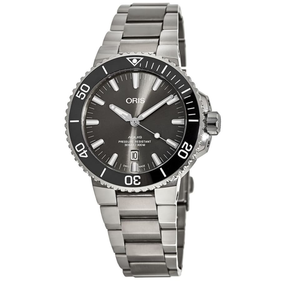 Oris Aquis Date Grey Dial Titanium Men's Watch 01 733 7730 7153-07 8 24