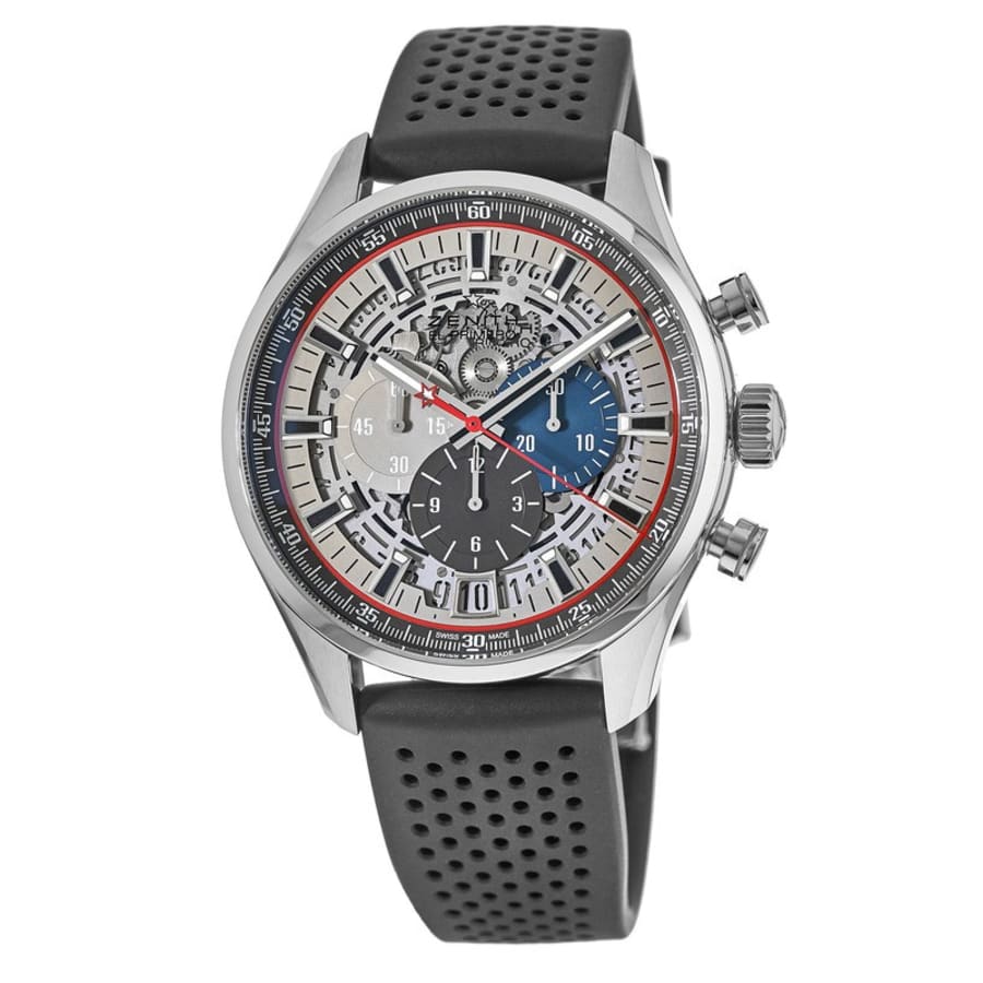 Zenith El Primero Chronograph Black Rubber Men's Watch