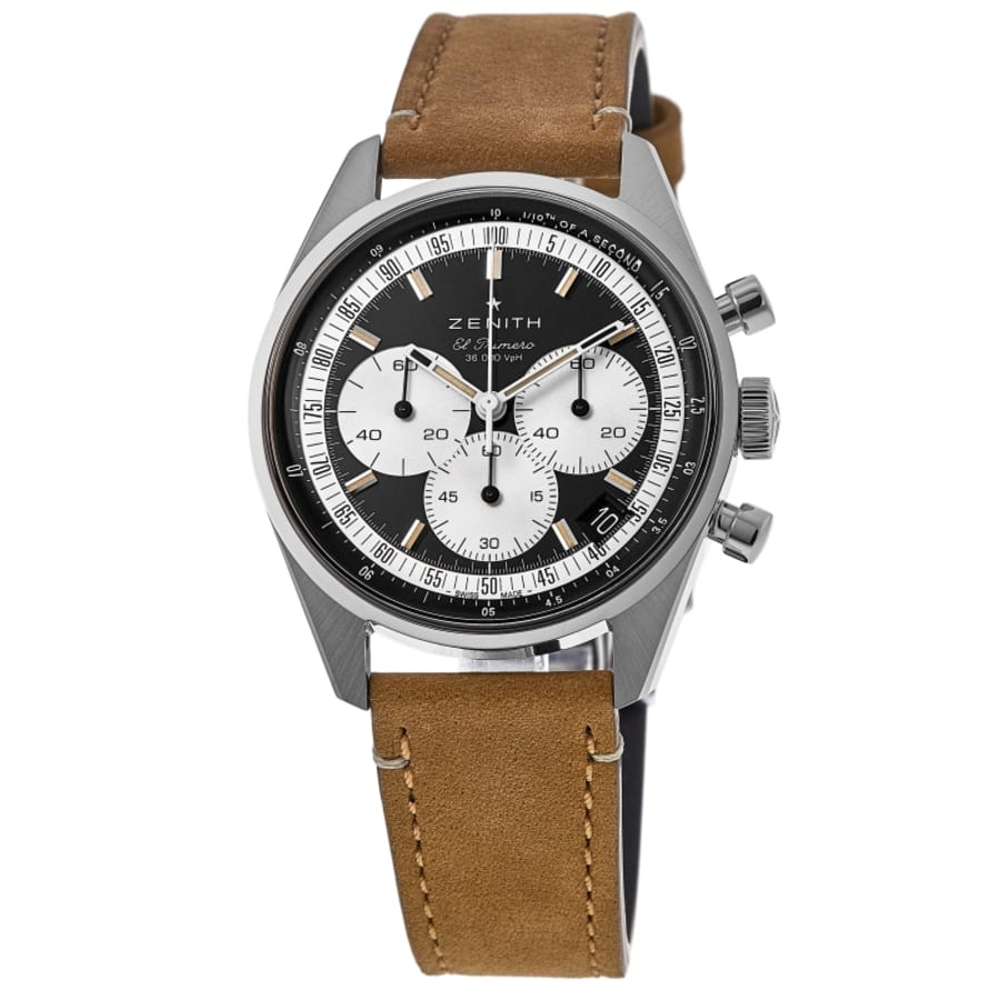 Zenith Chronomaster Original Black Dial Leather Strap Men's Watch