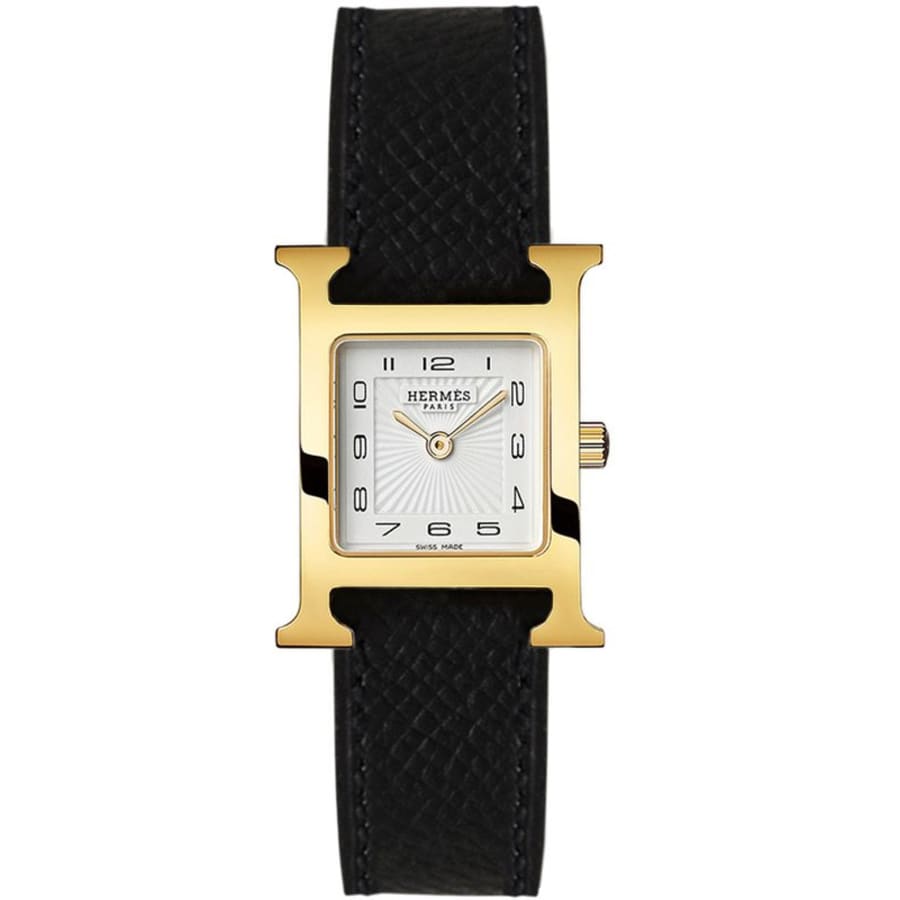Hermes H Hour Quartz Small PM 21mm Gold Plated Case Women's Watch ...