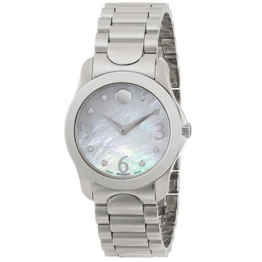 Silver Movado watch with six diamonds. Movado Women main image 3