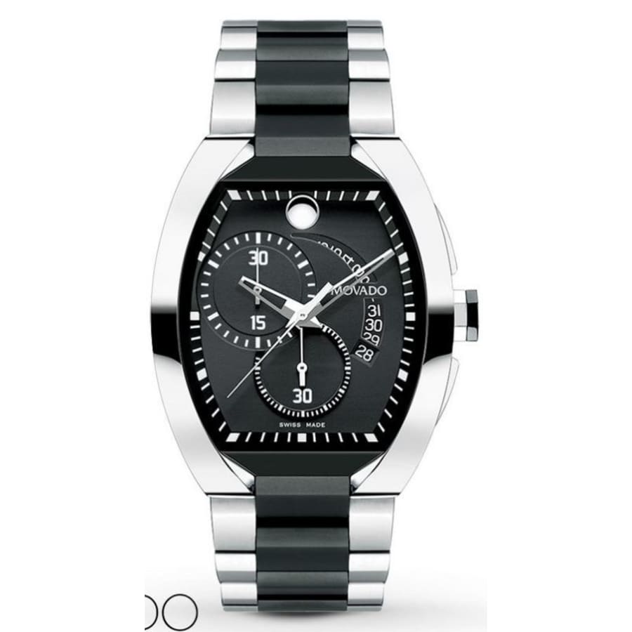 Movado 800 Black Dial Stainless Steel Men's Watch 0606699