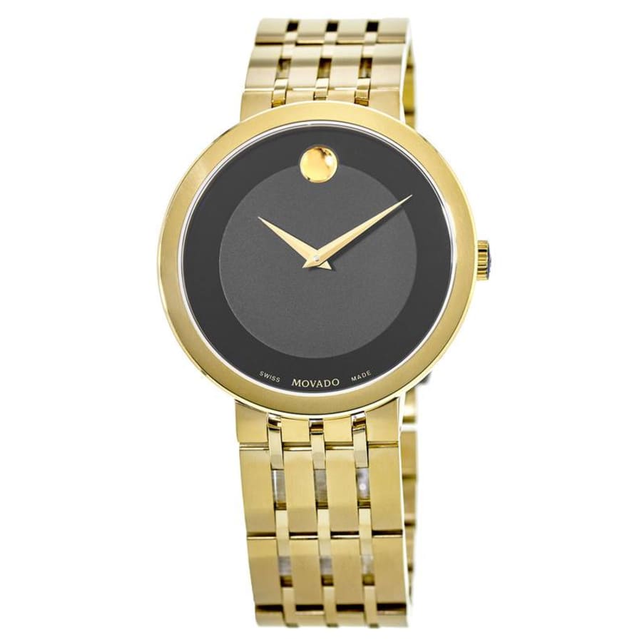 Movado Esperanza Museum Dial Yellow Gold Plated Men's Watch 0607059