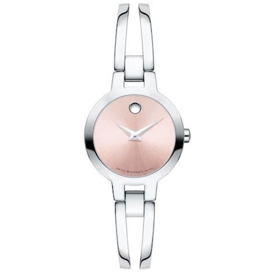 Movado Amorosa Pink Dial Stainless Steel Women's Watch 0607387