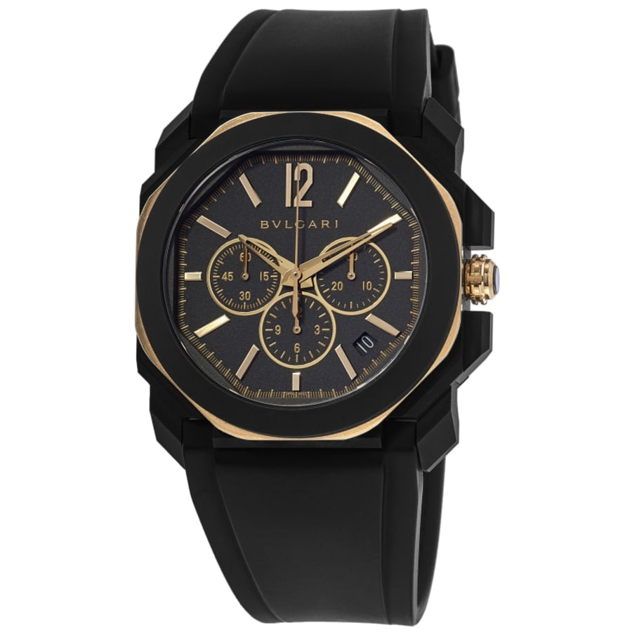 Bulgari Octo Velocissimo Automatic Black Steel Rubber Strap Bulgari Octo Velocissimo Automatic Black Steel Rubber Strap