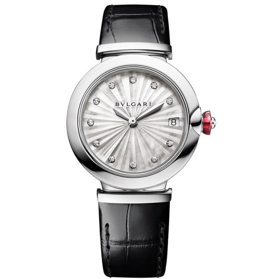 Bvlgari LVCEA Tubogas Quartz Diamond White Mother of Pearl Dial