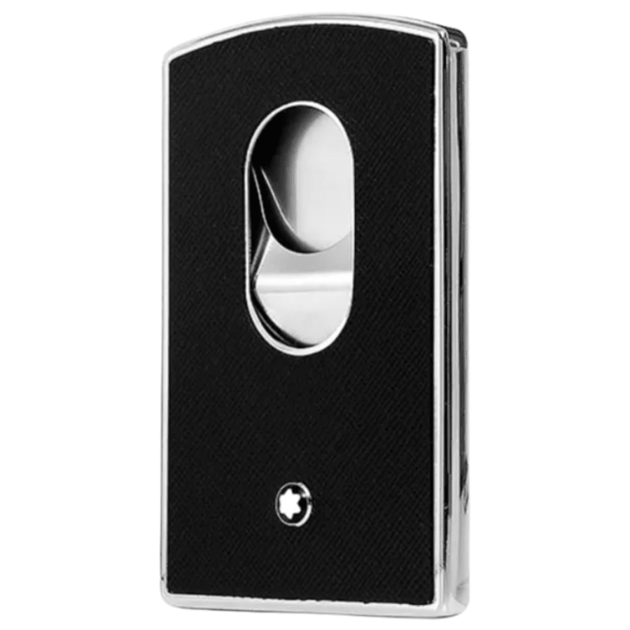 Montblanc Sartorial Black Leather Steel Business Card Holder 116390