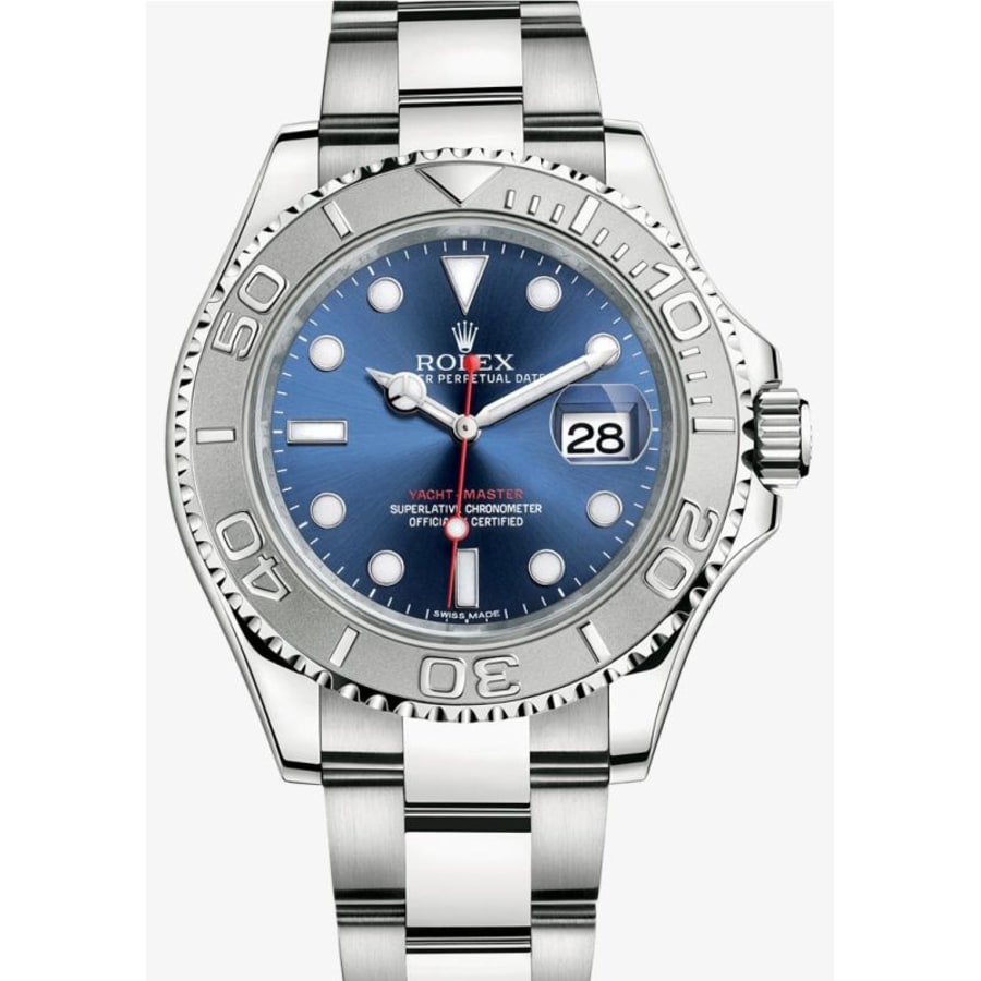 Rolex Yacht-Master 40 New Steel Platinum Blue Dial Mens 116622