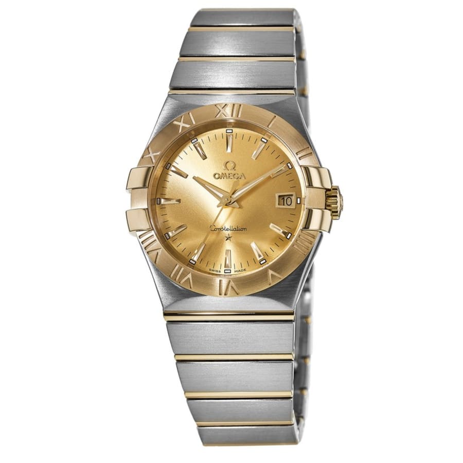 Omega Constellation Quartz 35mm Yellow Gold & Steel Champagne Dial