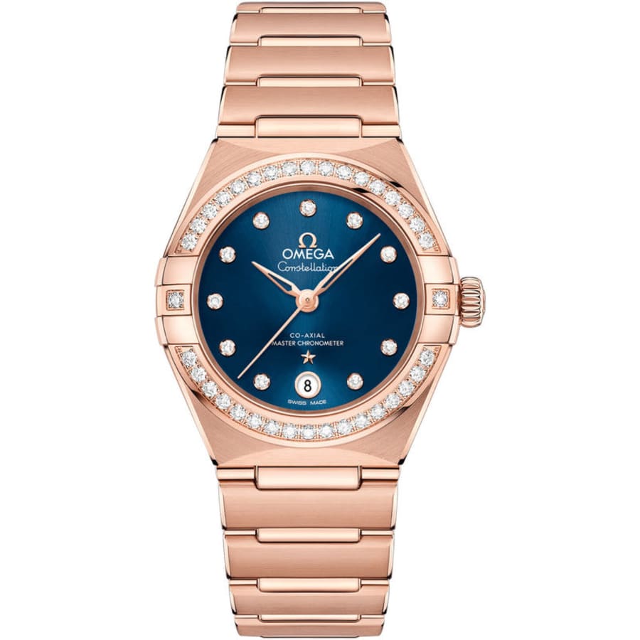 omega rose gold womens watch