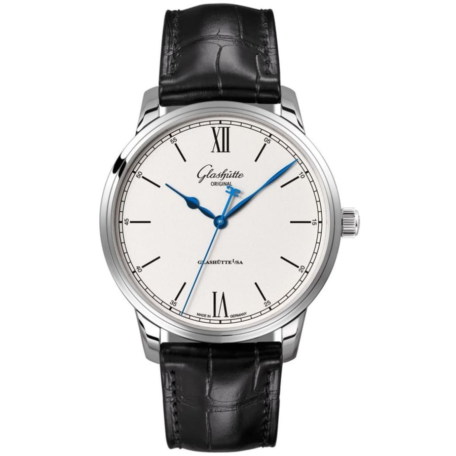 Glashutte Original Senator Excellence Silver Dial Black Leather Strap ...