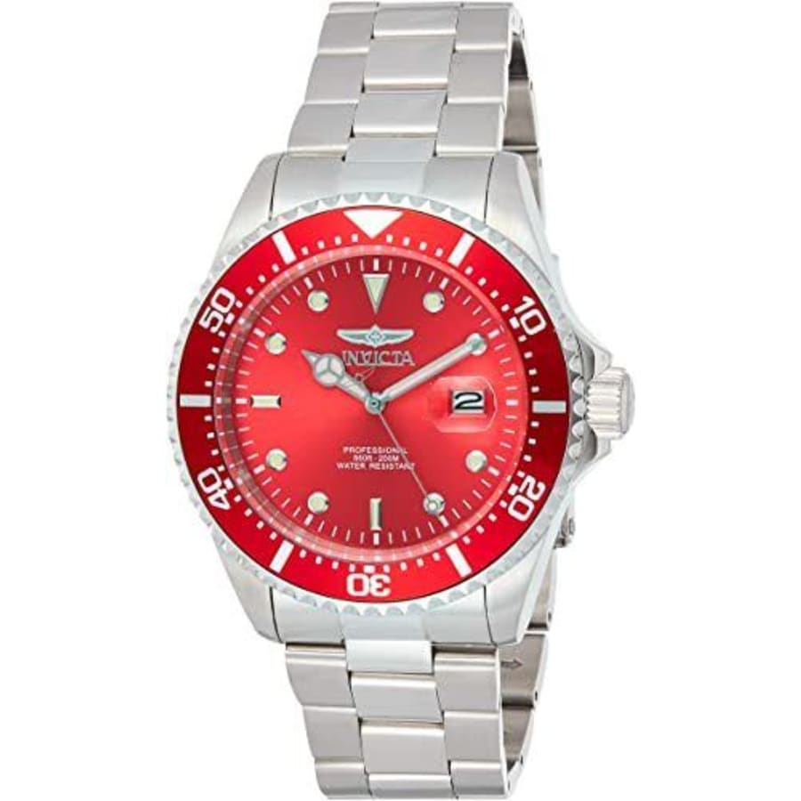 Invicta Pro Diver Red Dial Steel Men's Watch 22048 | WatchMaxx