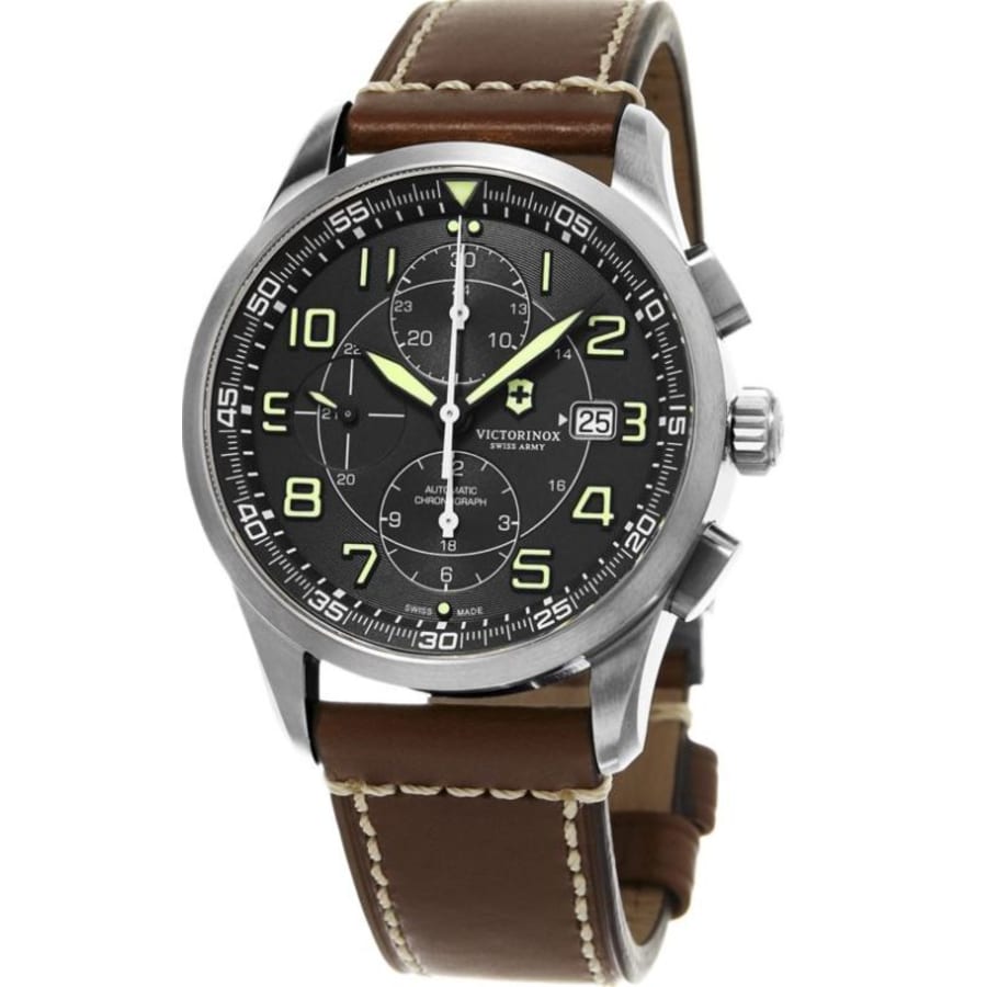 SWISS ARMY 自動巻き　黒文字盤ヴィンテージ　メンズ16cm稼働品 Victorinox Swiss Army Airboss Men's Watch 241597 | WatchMaxx