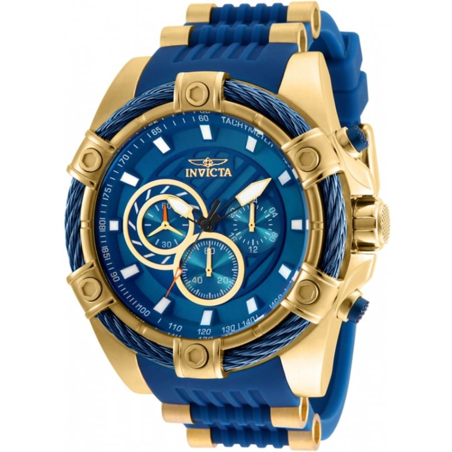 【T-ポイント5倍】 Invicta Bolt Men's Strap Silicone Dial Blue Chronograph 3針+カレンダー