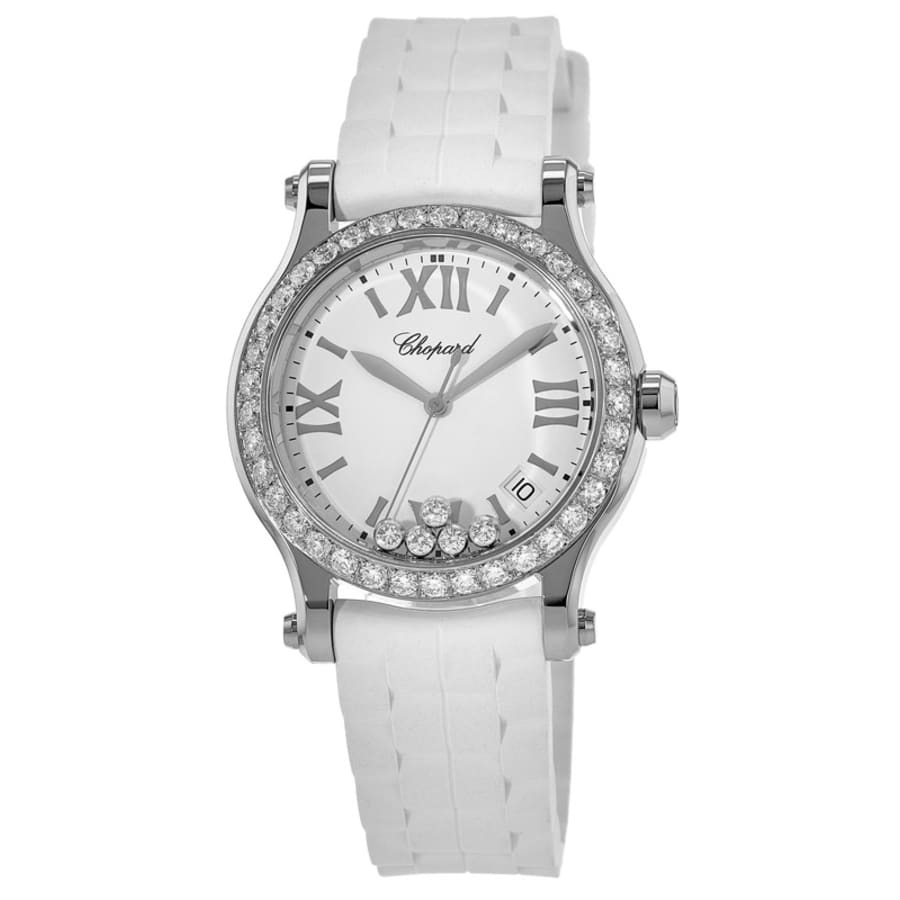 Chopard Happy Sport Medium 36mm Floating Diamonds Custom Diamond Bezel ...