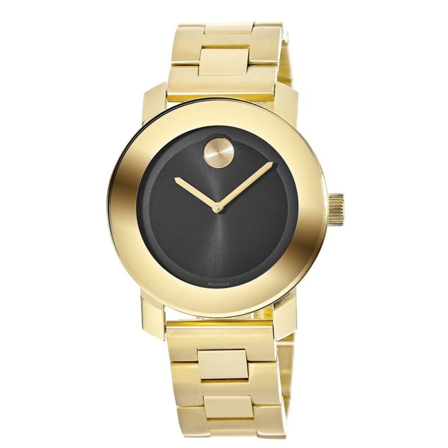 Movado Bold Yellow Gold Black Dial Unisex Watch 3600397