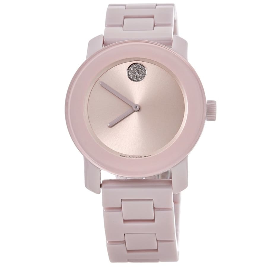 Movado Bold Pink Dial Ceramic Women's Watch 3600804 | WatchMaxx