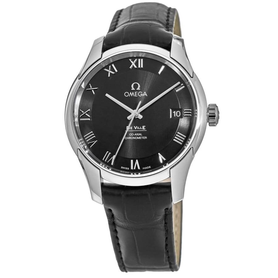 Omega De Ville Chronometer Black Dial Leather Strap Men's Omega De Ville Chronometer Black Dial Leather Strap Men's