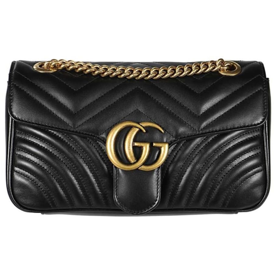 Gucci GG Marmont Small Black Leather Women's Shoulder Bag 443497 DTDIT 1000