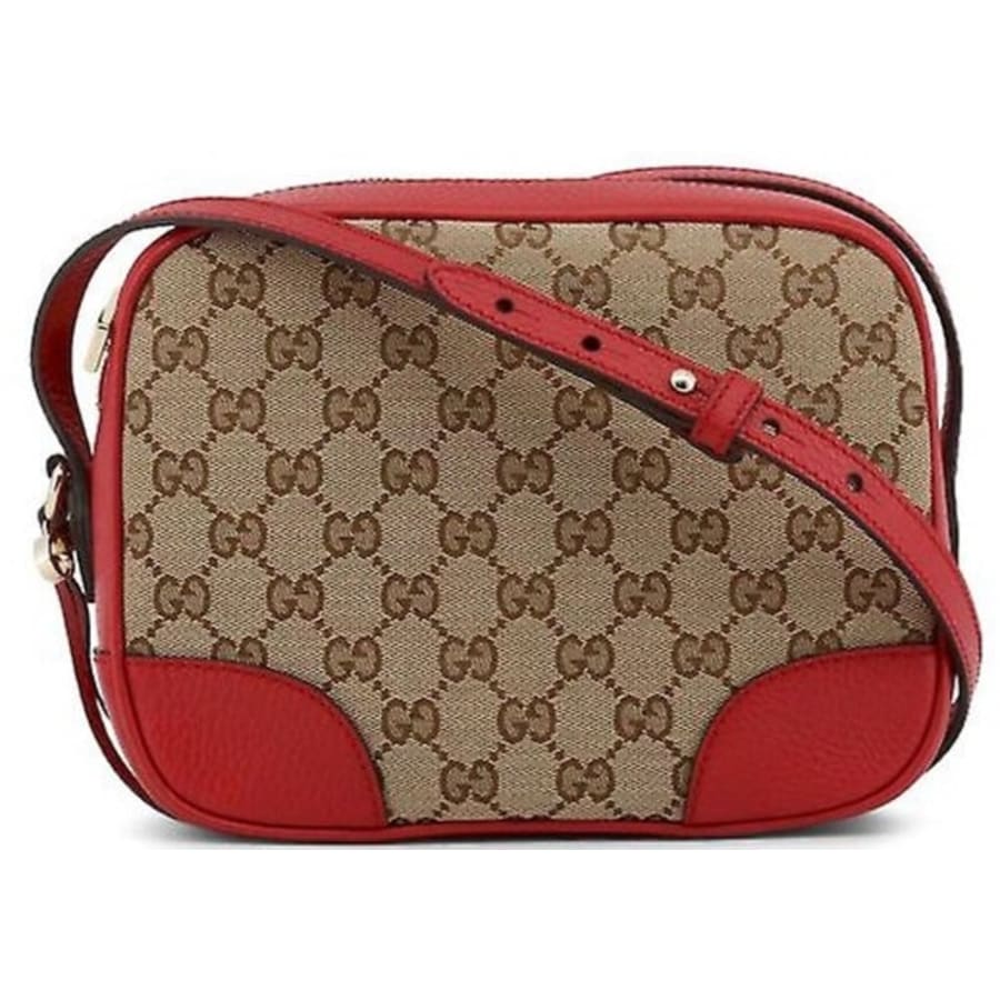 Gucci Guccissima Red and Beige Canvas with Leather Trim Gucci Guccissima Red and Beige Canvas with Leather Trim