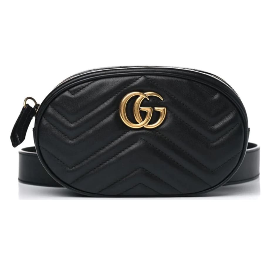 Black Gucci Gg Marmont Matelasse Belt Bag