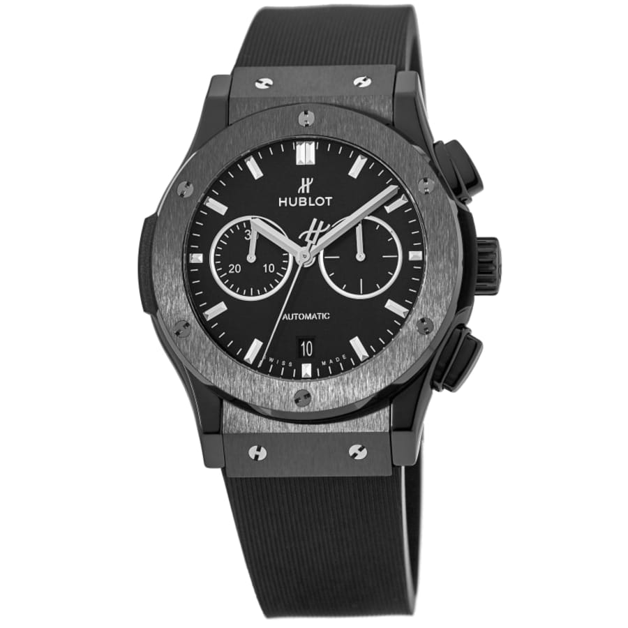 Hublot Classic Fusion Chronograph Black Magic Matte Black Dial Rubber