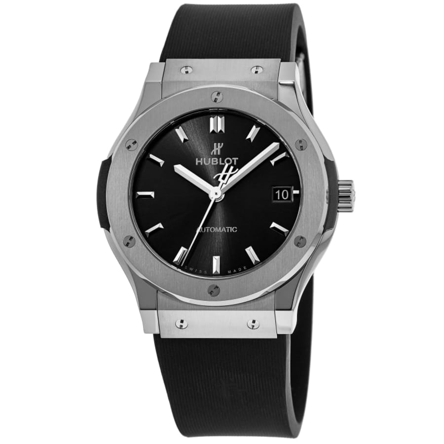 Hublot Classic Fusion Automatic Black Dial Rubber Strap Women's Watch ...