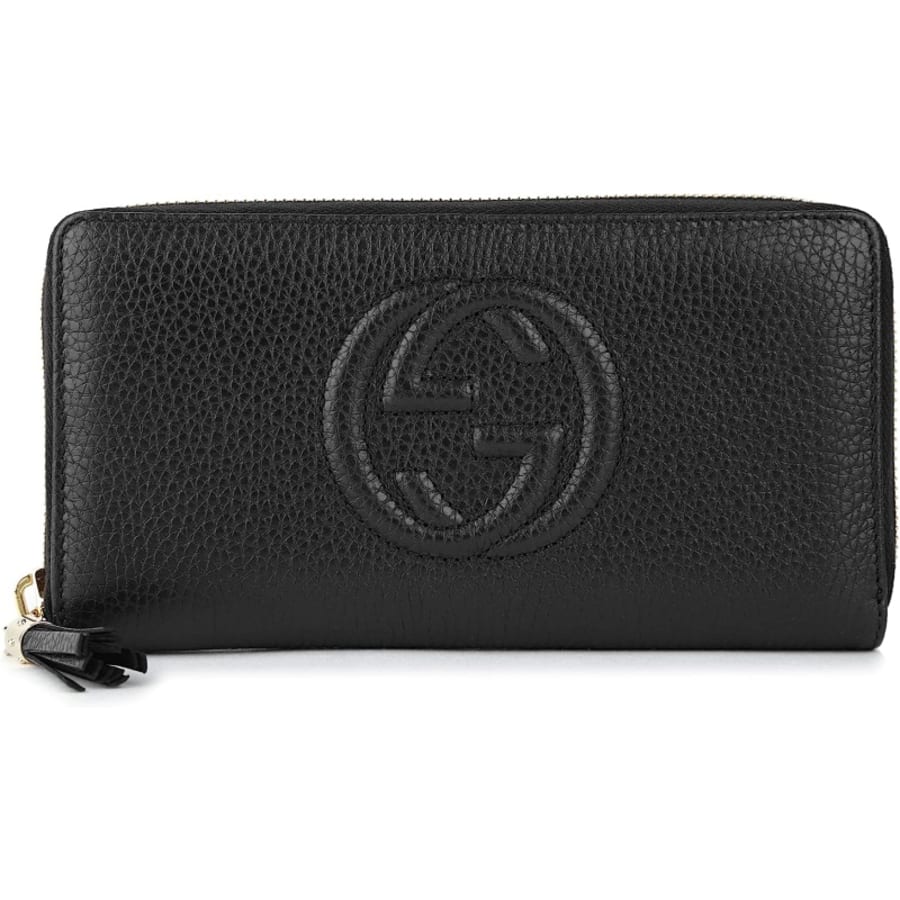 Gucci Black Leather Long Women's Wallet 598187 A7M0G 1000